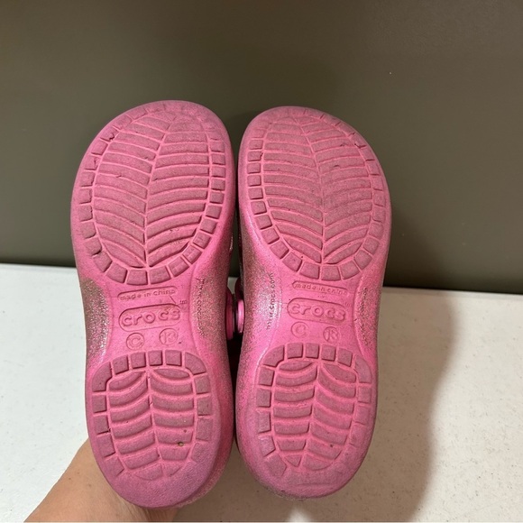 Crocs Sparkly Pink Kids Shoes size 13C - Picture 5 of 6